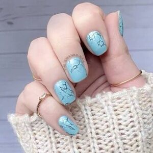 RETIRED Color Street | Mojave Turquoise, frost finish sky blue stone nail strips
